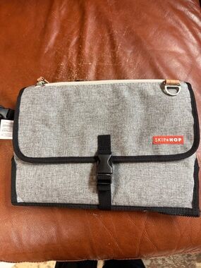 Skip Hop Gray and Black Diaper Changing Pad and carrying case